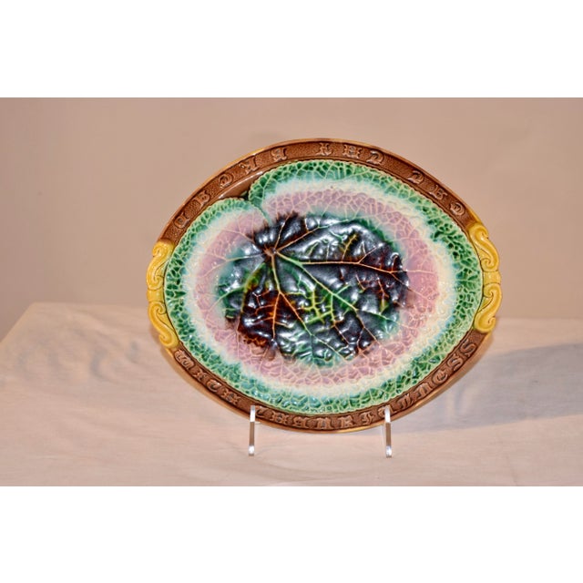 Ceramic 19th C Majolica Bread Tray For Sale - Image 7 of 9