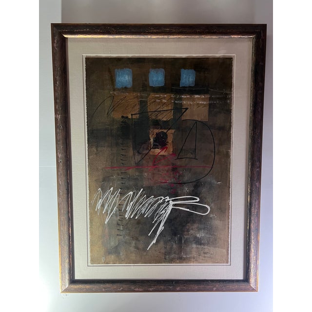 Late 20th Century C. Scott Snyder Original Abstract Art Mixed Medium on Paper Framed For Sale - Image 4 of 8