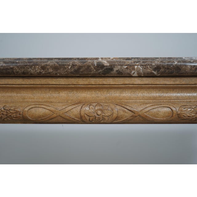 Vintage Italian Louis XVI Style Carved Marble Top Table For Sale - Image 10 of 15