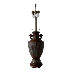 Vintage Marbro Verdigris Patina Table Lamp James Mont Style