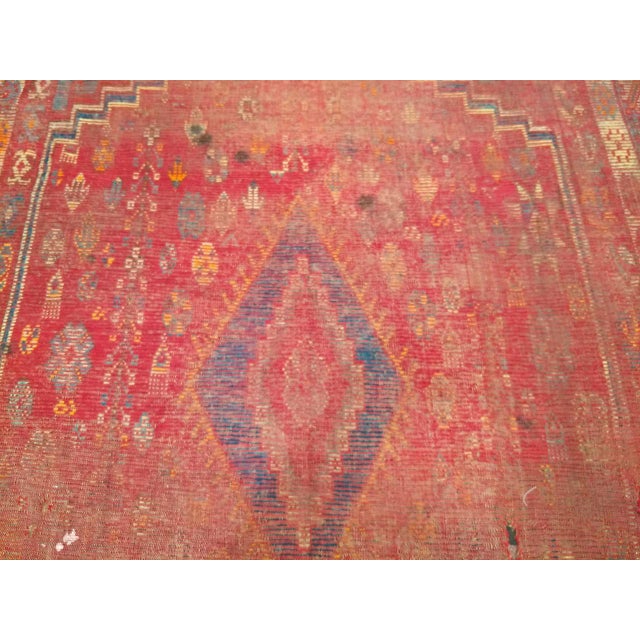 Vintage Moroccan Rug, Hand-Knotted Wool, Geometric Pattern, Soft Red & Yellow, 6’ X 14’ For Sale - Image 16 of 18