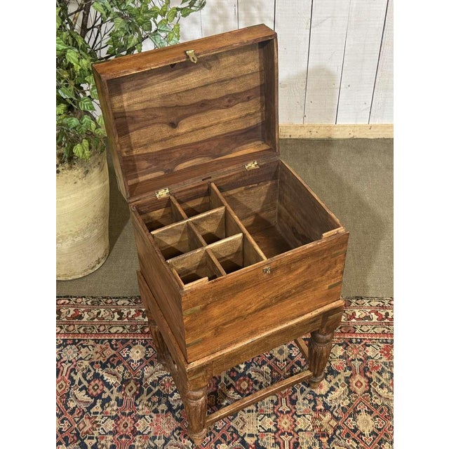 Nautical Teak Bottle Chest on a Stand For Sale - Image 12 of 13