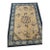 1900s Antique Chinese Peking Wool Pile Hand Knotted Floral Medallion Small Rug For Sale