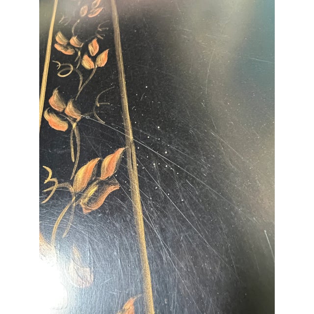 1980s Toile Butler Tray Table Coffee Table X Base For Sale - Image 5 of 10