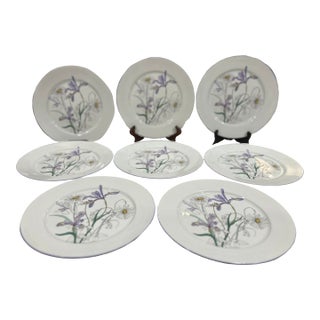 1980s Block Spal Mary Lou Goertzen ‘Hillside’ Dinner Plates- Set of 8 For Sale