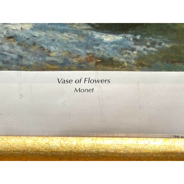 Impressionist 1998 Framed Monet Vase of Flowers Print For Sale - Image 3 of 5