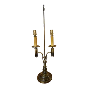 Mid 20th Century Brass Bouillotte Lamp With Two Bulb Brackets
