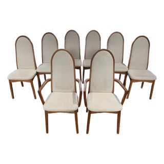 Set of 8 Benny Linden Solid Teak Dining Chairs | Danish Modern | Original Upholstery | 2 Armchairs & 6 Side Chairs For Sale