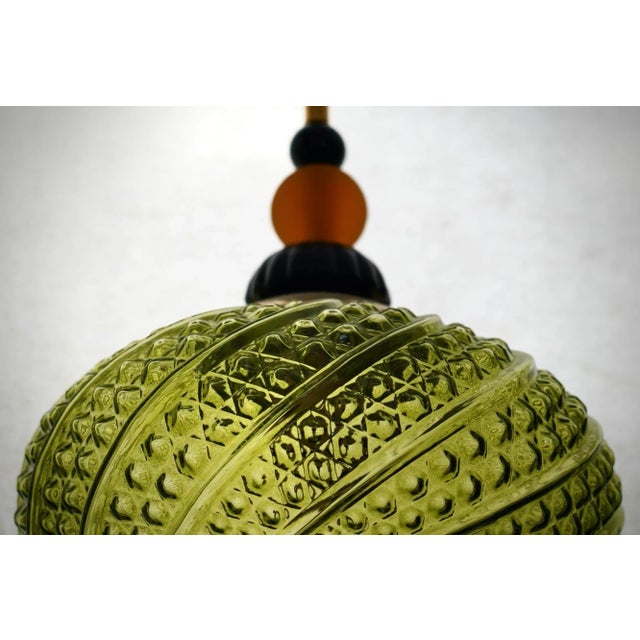 Midcentury Modern Italian Blown Green Glass Lantern, 2000 For Sale - Image 4 of 8
