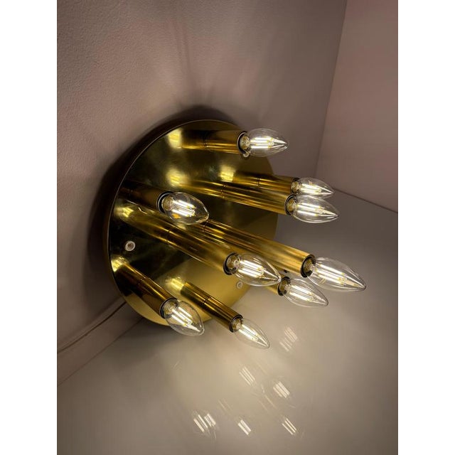 Metal Gold Metal Wall Lamp by Sölken, 1970s For Sale - Image 7 of 11