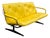 Vintage Homecrest Mid Century Modern Wire Metal Sofa W/ Yellow Vinyl Cushions For Sale