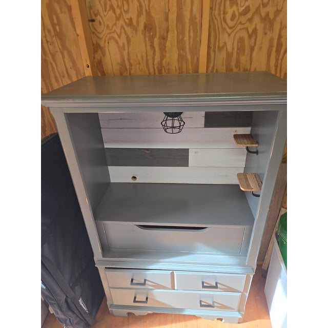 Shabby Chic Farmhouse Style Thomasville Armoire/Coffeebar For Sale - Image 3 of 8