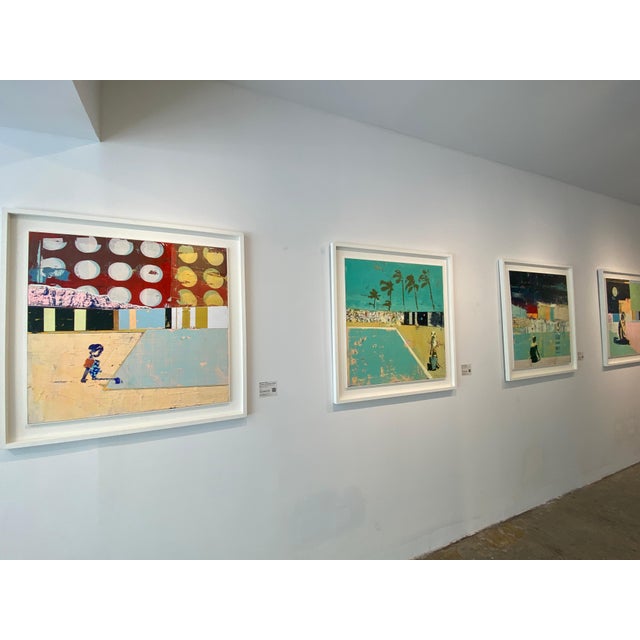 Dan Parry-Jones, Girls, Pool and Palm Trees, 2025, Mixed Media, Framed For Sale - Image 4 of 8