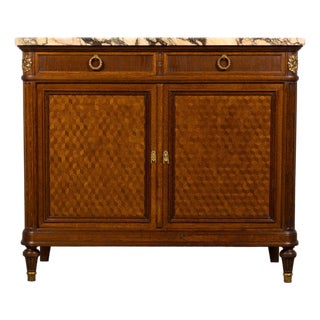 Late 19th Century French Louis XVI Oak and Marble Buffet by Haentges Freres For Sale