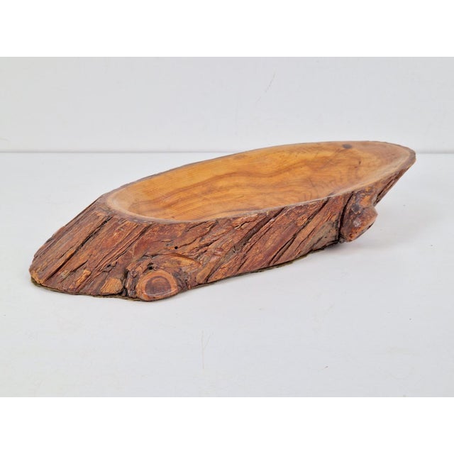 Wood Vintage Brutalist Pine Tree Trunk Bowl, 1960s For Sale - Image 7 of 11