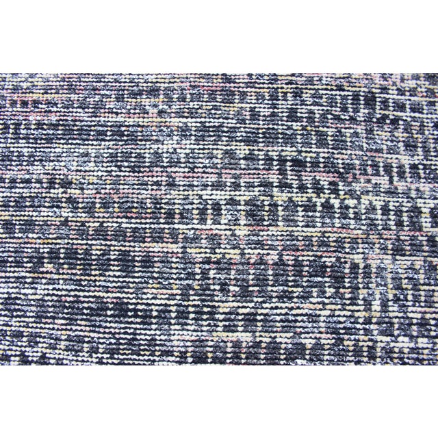 Modern Runner Rug With Textured Pattern in Gray, Blue, and Multicolor Accents 2'7 X 10'0 For Sale In Atlanta - Image 6 of 12