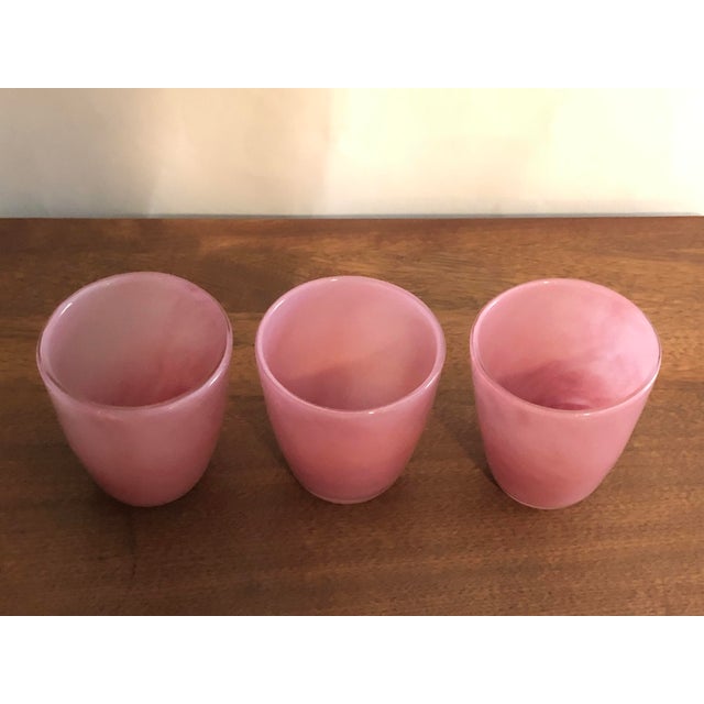 Beautiful set of three hand-blown votive candle holders. Attributed to Glassybaby. Very early and rare production, circa...