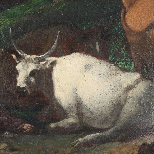 Cattle and Shepherdess, Oil on Canvas, Framed For Sale - Image 6 of 13