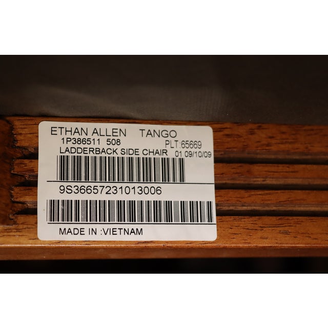 Ethan Allen Tango Country Style Ladderback Dining Chairs Set of 4