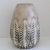 West German ceramic vase by Dumler & Breiden, in ovoid shape, finished in a soft taupe satin glaze with raised relief leaf...