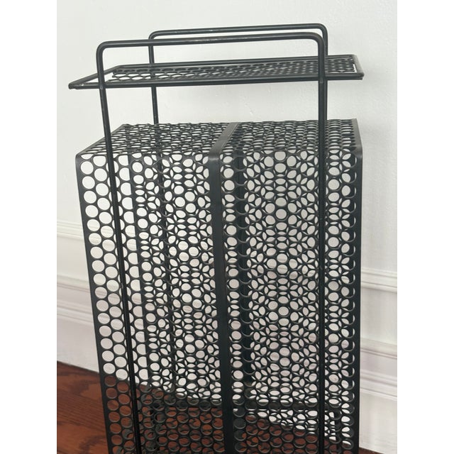 Mid 20th Century Vintage MCM Richard Galef Style Perforated Metal Mesh Stand/ Table For Sale - Image 5 of 6