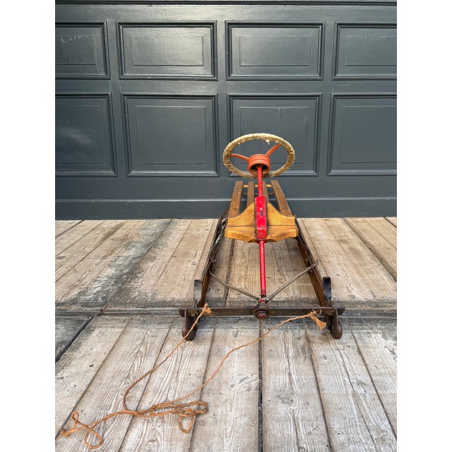 Vintage Steering Sled in Oak, 1920s For Sale - Image 14 of 17