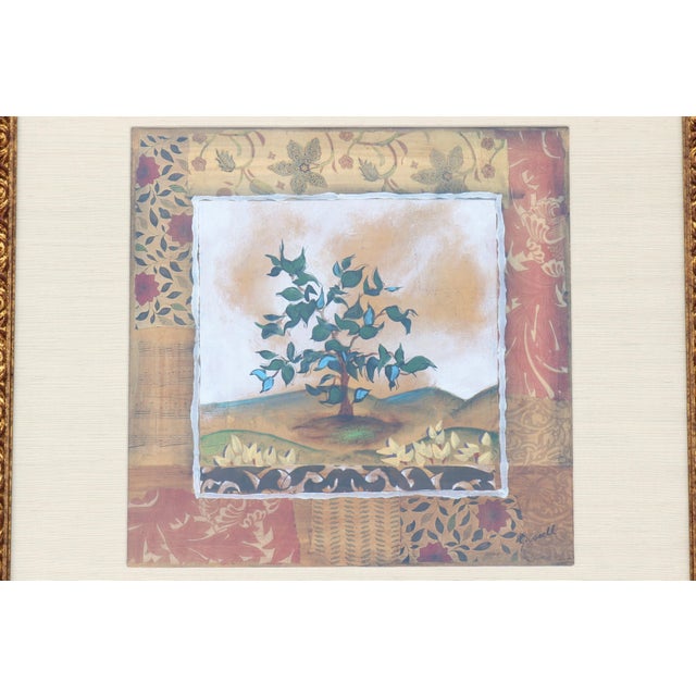 Contemporary Douglas Little Trees Landscape Mixed-Media & Collage Framed Artwork For Sale - Image 11 of 18