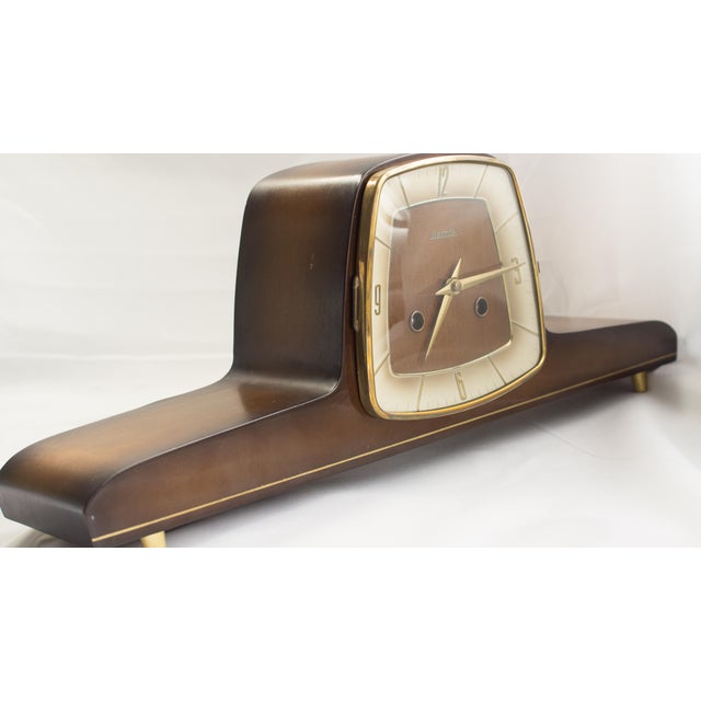 Vintage Franz Hermle & Sons Wooden German Windup Mantle Table Buffet