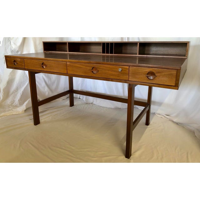 Mid-Century Modern Mid 20th Century Signed Peter Lovig Nielsen Flip-Top Executive Desk For Sale - Image 3 of 12
