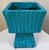 Mid-Century Modern Mid-20th Century French Ceramic Planter With Turquoise Crackle Glaze For Sale - Image 3 of 5