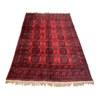Vintage Afghan Turkmen Ersari Elephant Foot Rug - 9'3" X 7'0" For Sale
