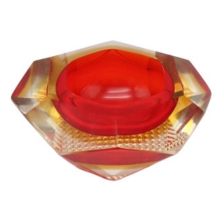 Mid-Century Modern Murano Sommerso Glass Vide-Poche by Flavio Poli for Seguso, 1960s For Sale