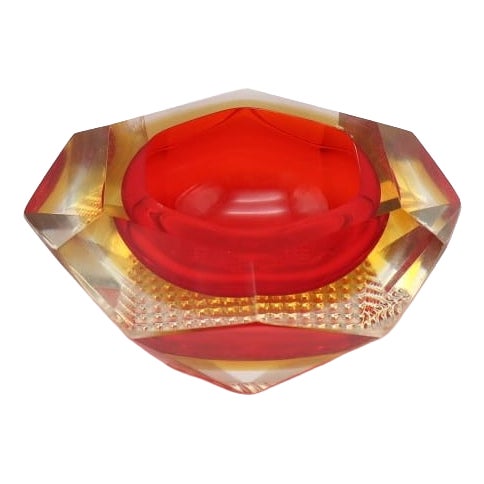 Mid-Century Modern Murano Sommerso Glass Vide-Poche by Flavio Poli for Seguso, 1960s For Sale