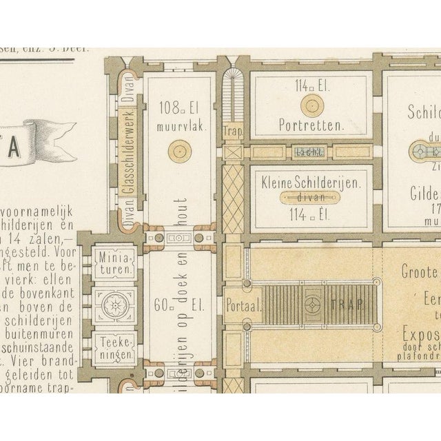 Dutch Museum King Willem III Architecture Print attributed to Leliman, 1860s For Sale - Image 3 of 12
