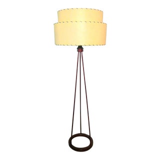 Mid-Century Modern Cranberry Floor Lamp For Sale