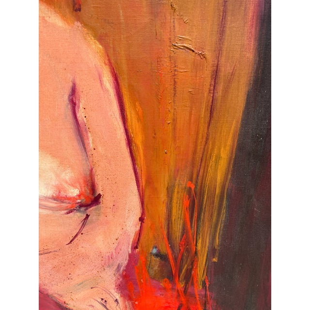 Late 20th Century Vintage Fauvist Portrait Painting of a Nude Woman, Framed For Sale In Los Angeles - Image 6 of 13