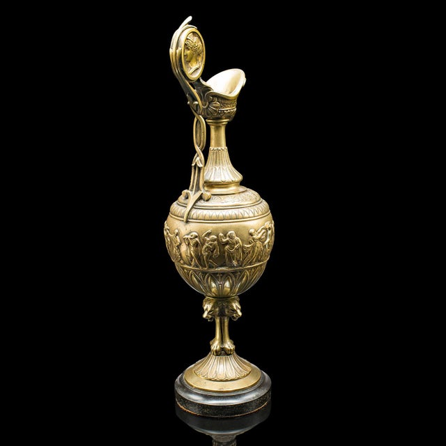 1850's Pair of Antique Ornamental Ewers For Sale - Image 6 of 12