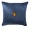 Navy Bee Silk Velvet Embroidered Throw Pillow Cover, 20 X 20 For Sale