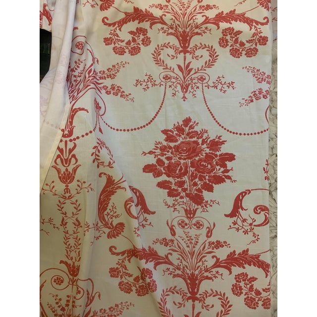 Vintage 1980s Laura Ashley Red Toile Flower Bouquet Curtains- a Pair For Sale - Image 11 of 12
