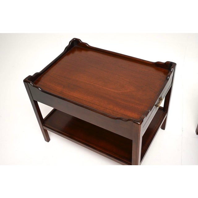 Wood Antique Georgian Side Tables, 1950, Set of 2 For Sale - Image 7 of 11