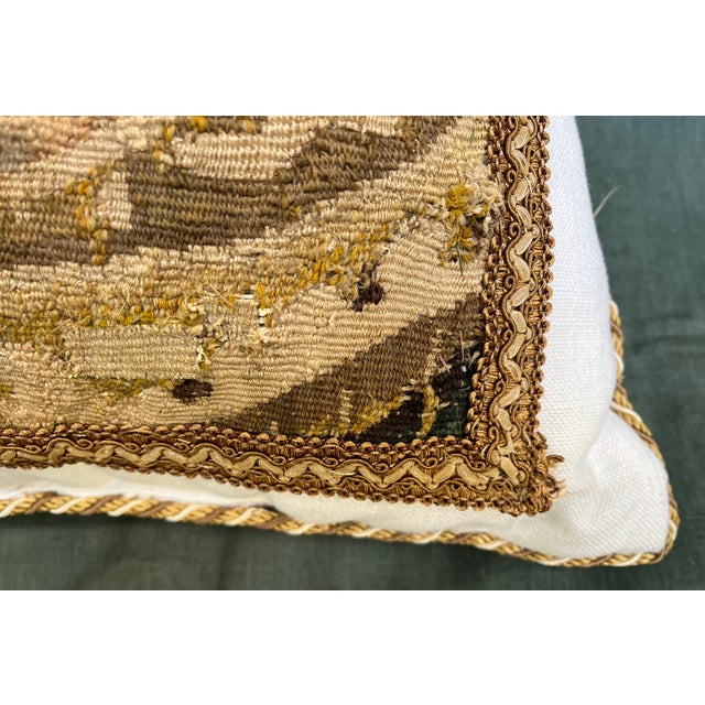Pillow Featuring an 18th-Century Tapestry Panel Depicting a Gentleman. For Sale - Image 12 of 14