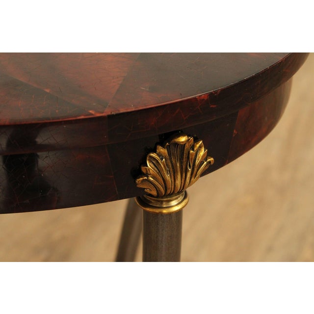 Ethan Allen Ethan Allen Hollywood Regency Style Oval Top Side Table For Sale - Image 4 of 12