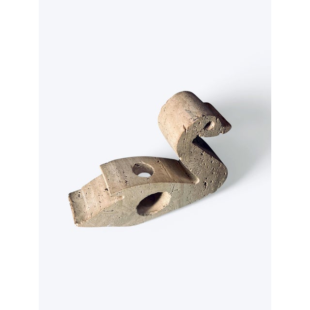 Travertine candleholder in the shape of a swan by Fratelli Mannelli, Italy 1970's