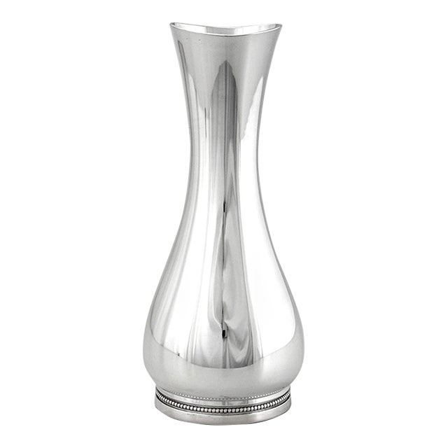 Swedish 800/1000 Solid Silver Vase, Markstoms Guldsmeds, Uppsala, 1959 For Sale