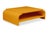 Contemporary Saffron Colored Minimalist Retro Style Raffia Wrapped Large Curved Coffee Table For Sale - Image 3 of 9