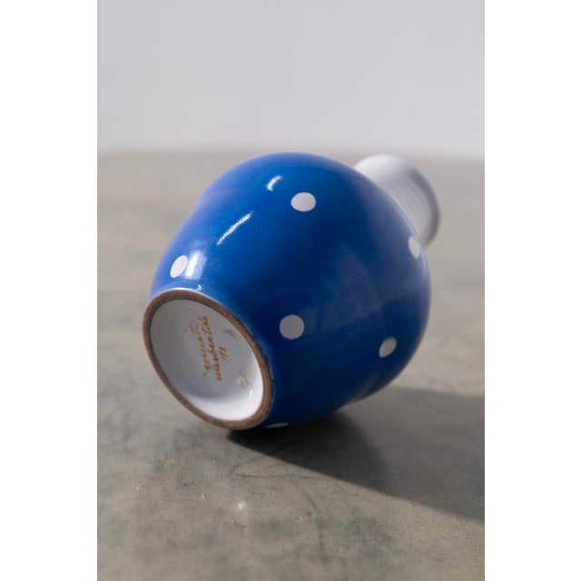 1940s Small Vase with Blue Pois Dots from Rometti, 1940s For Sale - Image 5 of 8