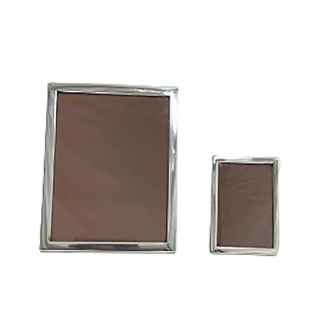 2 dutch rectangular silver photo/ picture frames dutch rectangular silver photo frames with smooth silver pattern and...