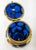 Metal 19th Century Cobalt Blue-Amethyst Purple Glass Gilt Dresser Box For Sale - Image 7 of 12