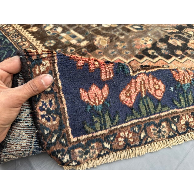 Textile Antique 1900s Hand Knotted Persian Tribal Rug For Sale - Image 7 of 8