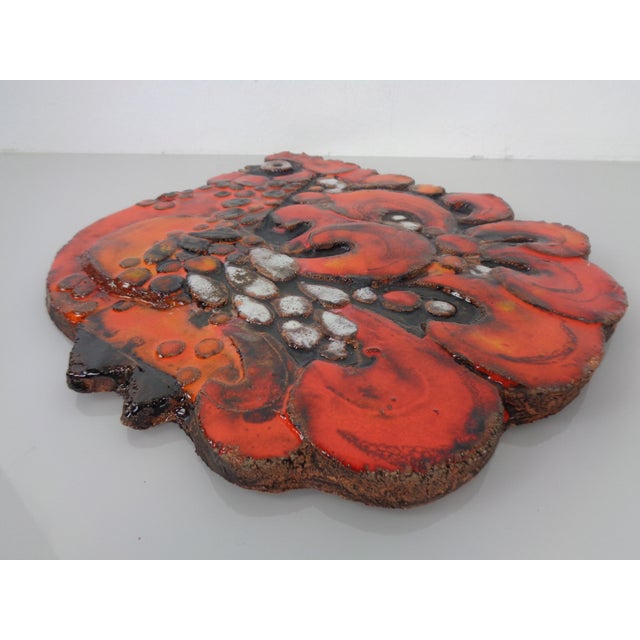 Large Glazed Rooster Studio Ceramic Wall Plaque, Germany, 1970s For Sale - Image 6 of 18